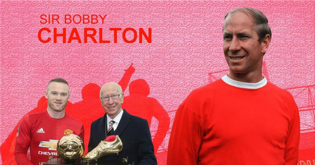 Tượng đài lịch sử MU không thể nào thiếu Sir Bobby Charlton.